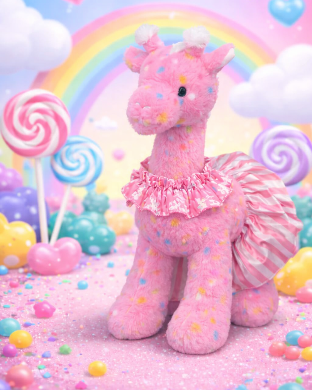 Frosted Confetti Giraffe Plushie